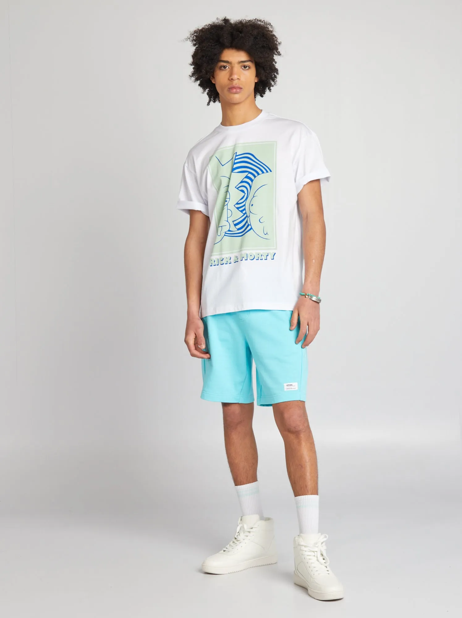 T-shirt oversize 'Rick and Morty' - bianco
