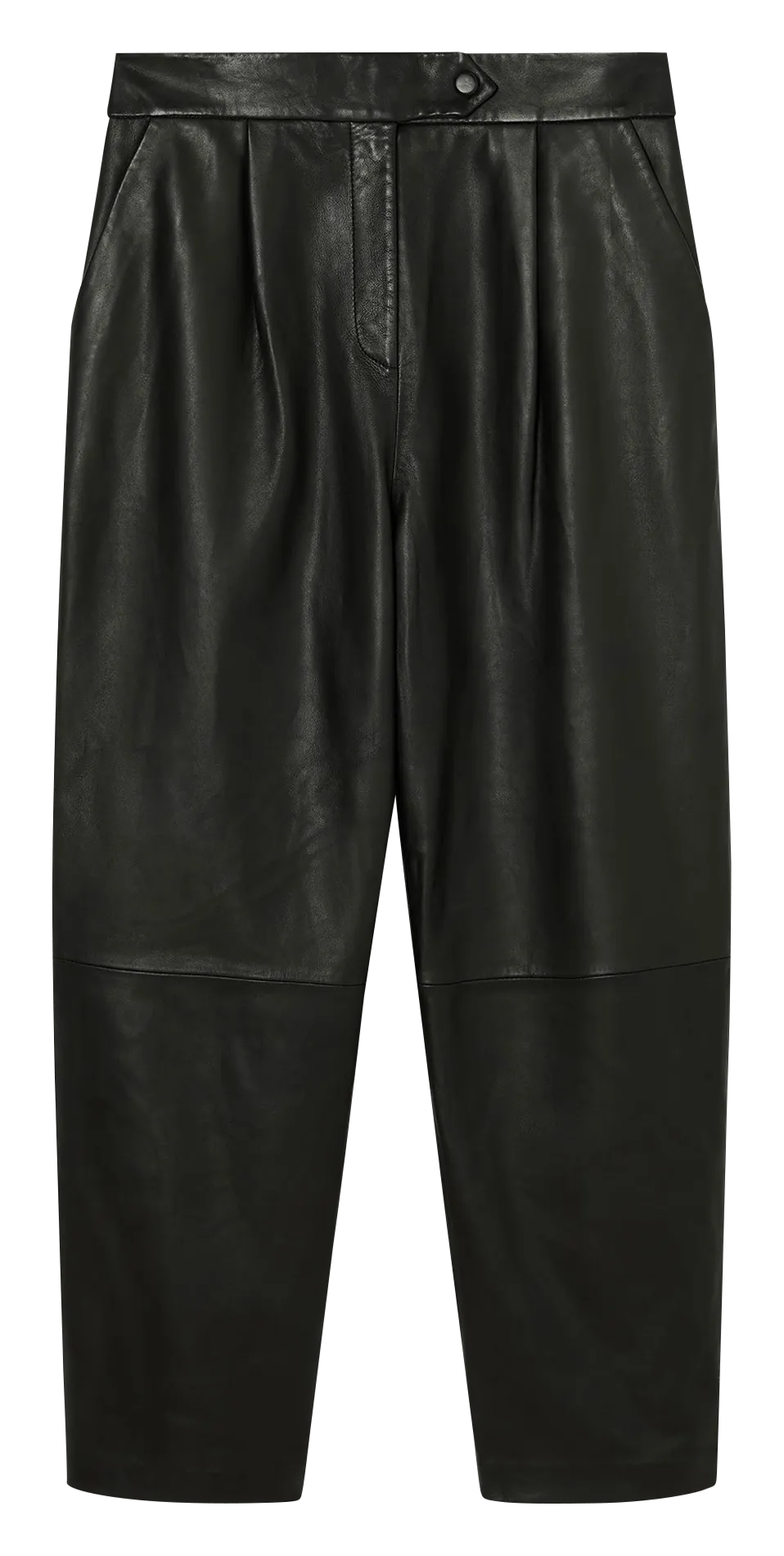  TARA JARMON   PAASO - Pantaloni dritti in pelle | Nero