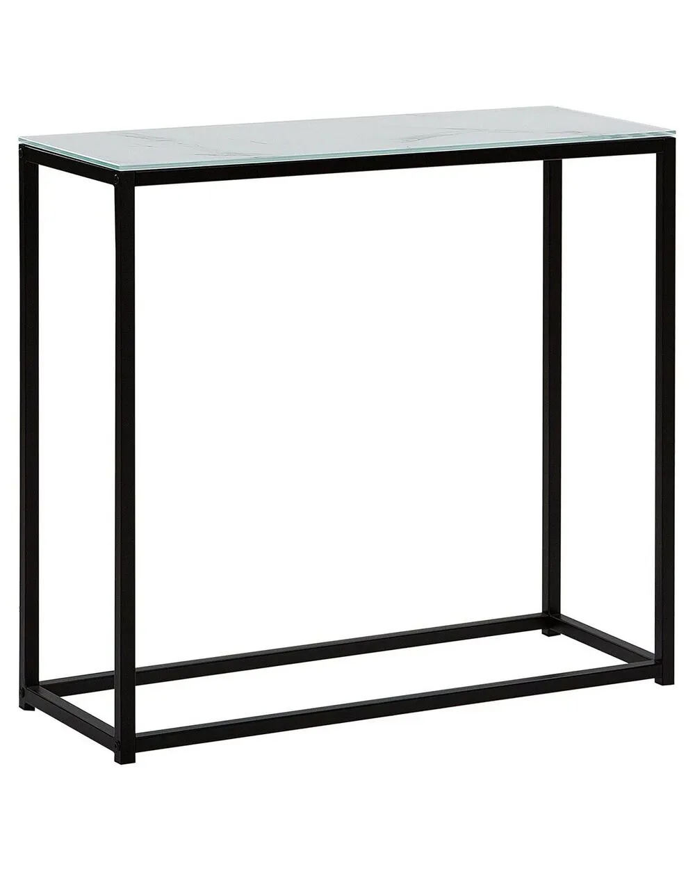 Tavolino consolle DELANO Vetro temperato Nero/ Bianco