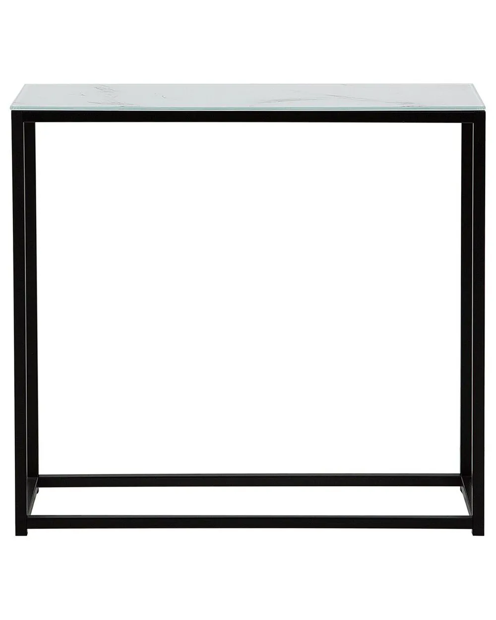 Tavolino consolle DELANO Vetro temperato Nero/ Bianco