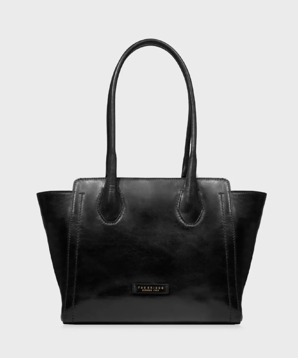 The Bridge Fiona borsa shopper, pelle cuoio nero