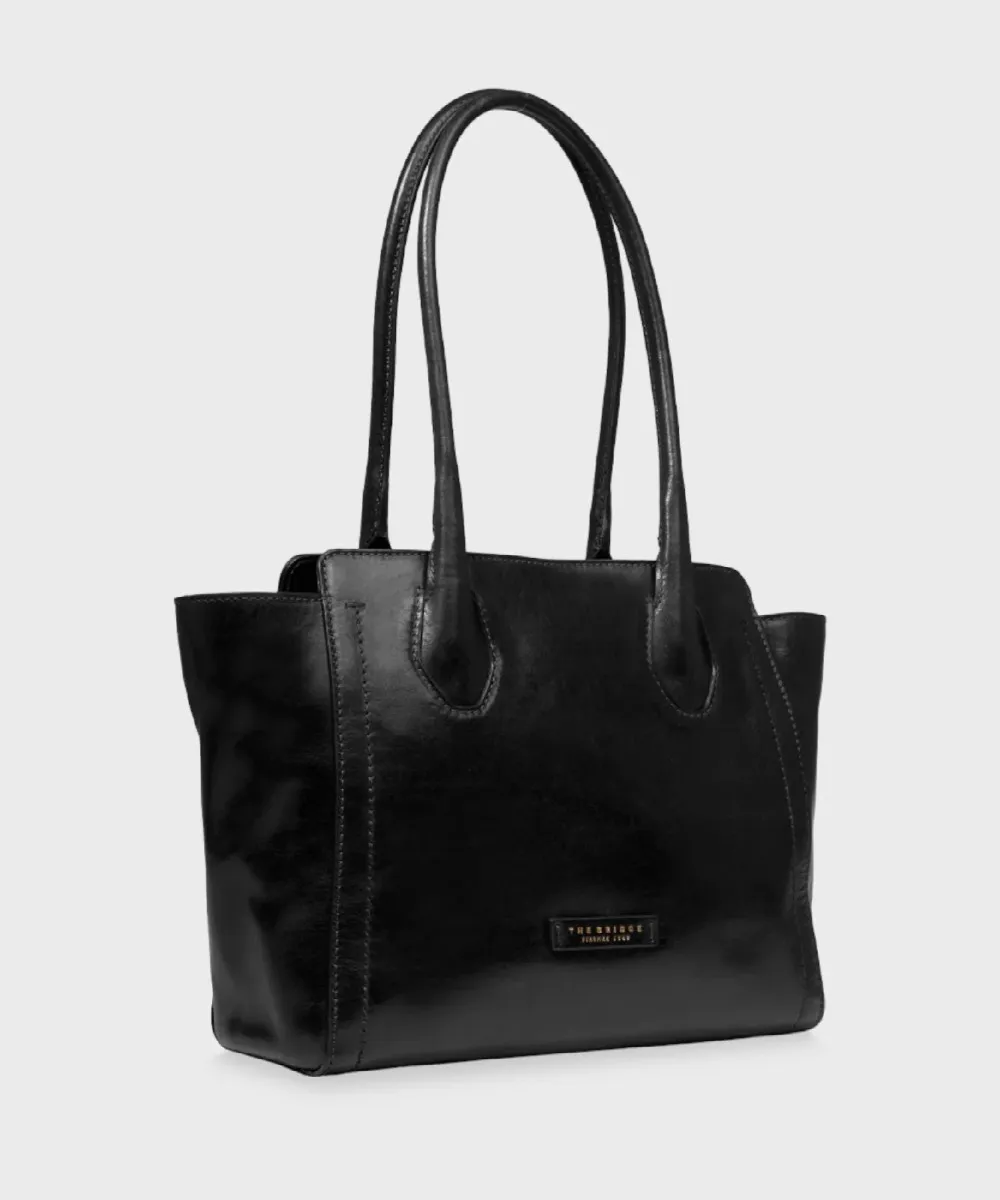 The Bridge Fiona borsa shopper, pelle cuoio nero