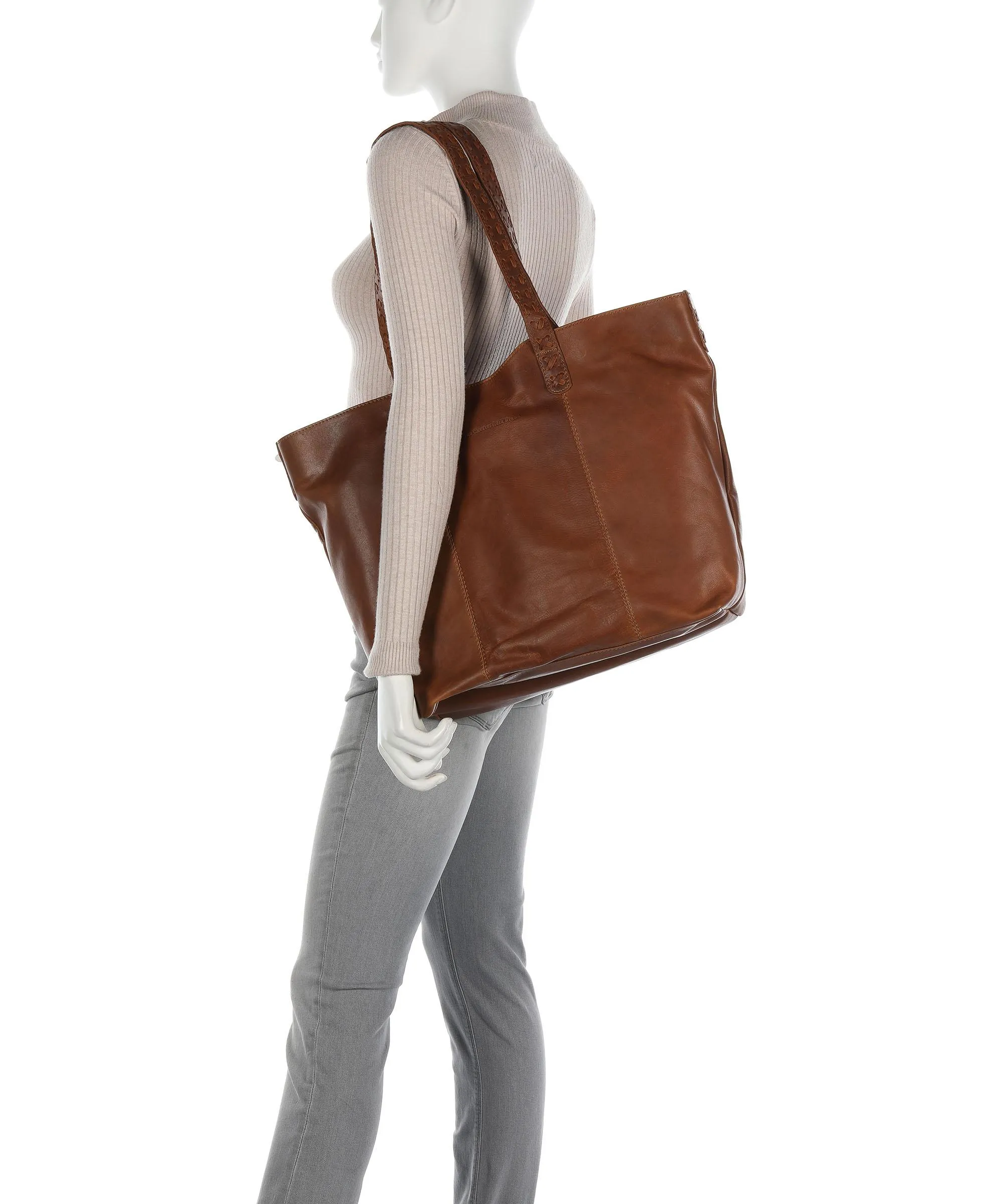  The Chesterfield Brand Kansas Borsa shopper 15″ pelle bovina cognac  
