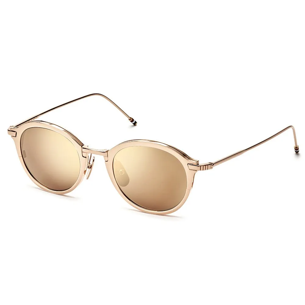 Thom Browne - Occhiali da Sole in Oro Bianco e Marrone Scuro - Thom Browne Eyewear