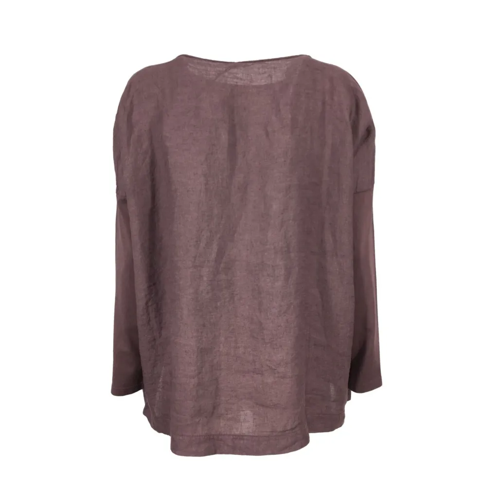 TREBARRABI blusa donna lino CARLA RILI 100% lino MADE IN ITALY