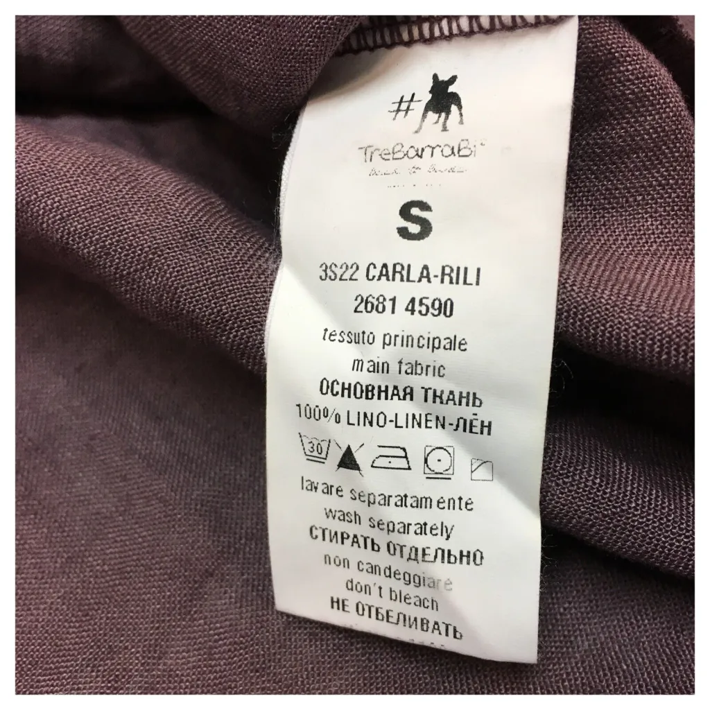 TREBARRABI blusa donna lino CARLA RILI 100% lino MADE IN ITALY
