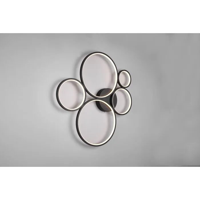 Trio Rondo Plafoniera LED Nero, 1-Luce