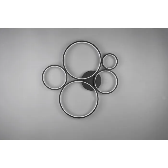 Trio Rondo Plafoniera LED Nero, 1-Luce