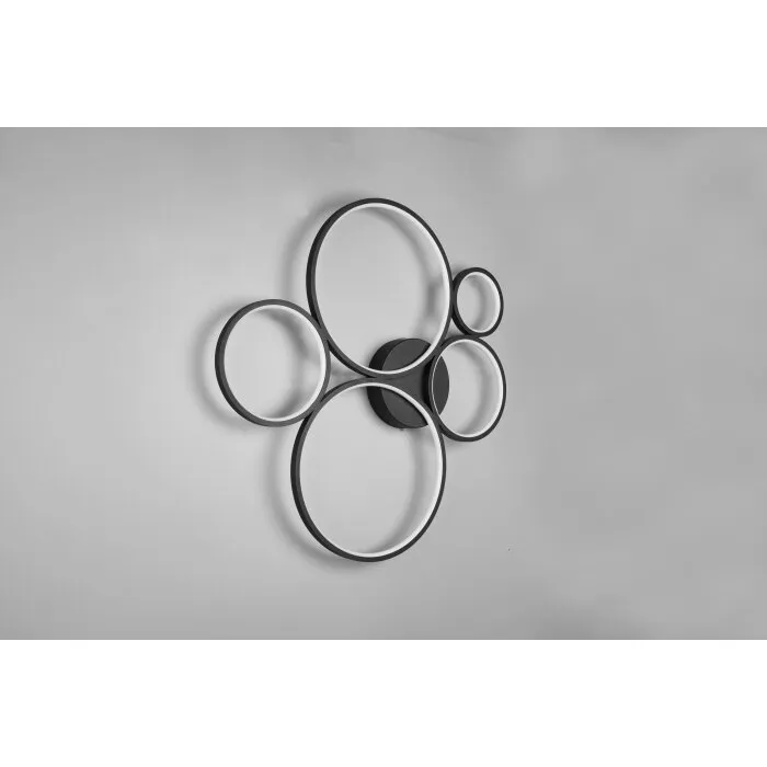 Trio Rondo Plafoniera LED Nero, 1-Luce