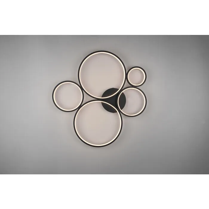 Trio Rondo Plafoniera LED Nero, 1-Luce