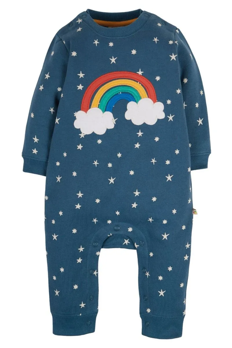 Tutina in pile di cotone biologico per bambini Frugi - Abisko Stars/Rainbow