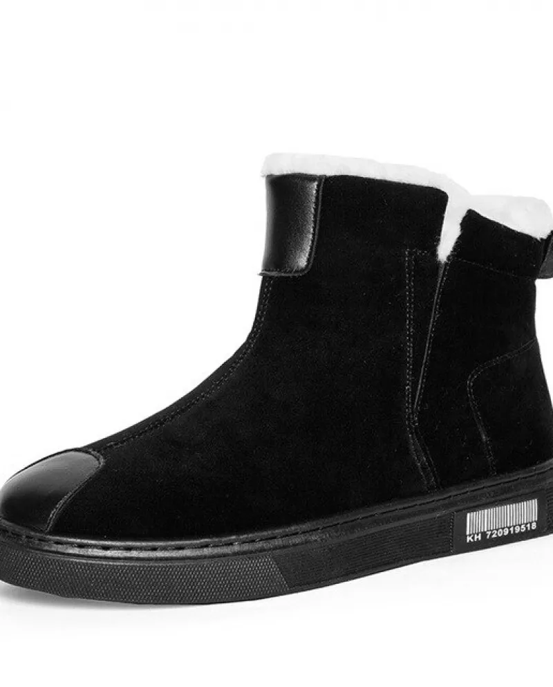 Uomo Inverno Stivaletti Caldi Comfort Walking Platform Flats High Top Supe Peluche Sneakers Punta Rotonda Stivali da neve Chunky