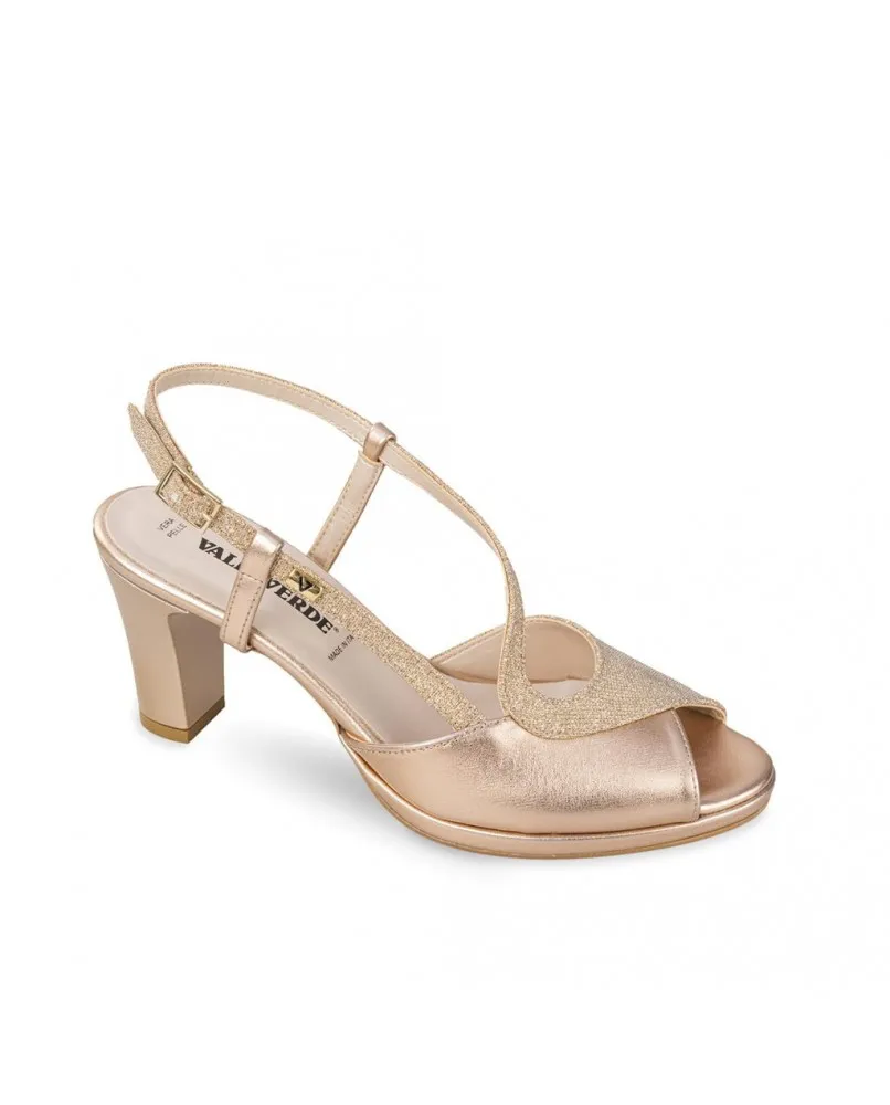 VALLEVERDE 28343 sandalo scarpe tacco plateau donna cipria
