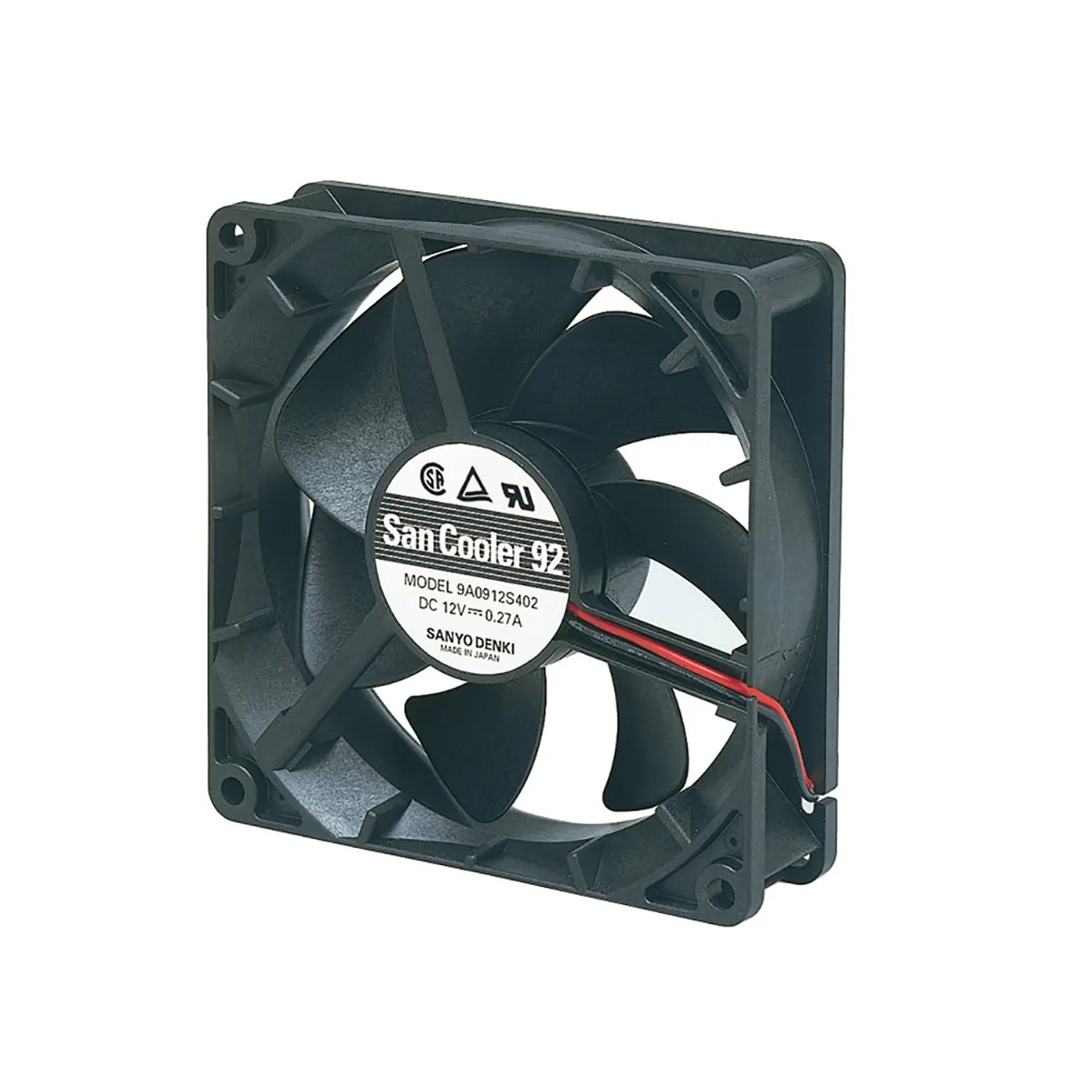 Ventola assiale in c.c. Sanyo Denki 9G, 186.9m³/h, 12 V c.c., 92 x 92 x 38mm