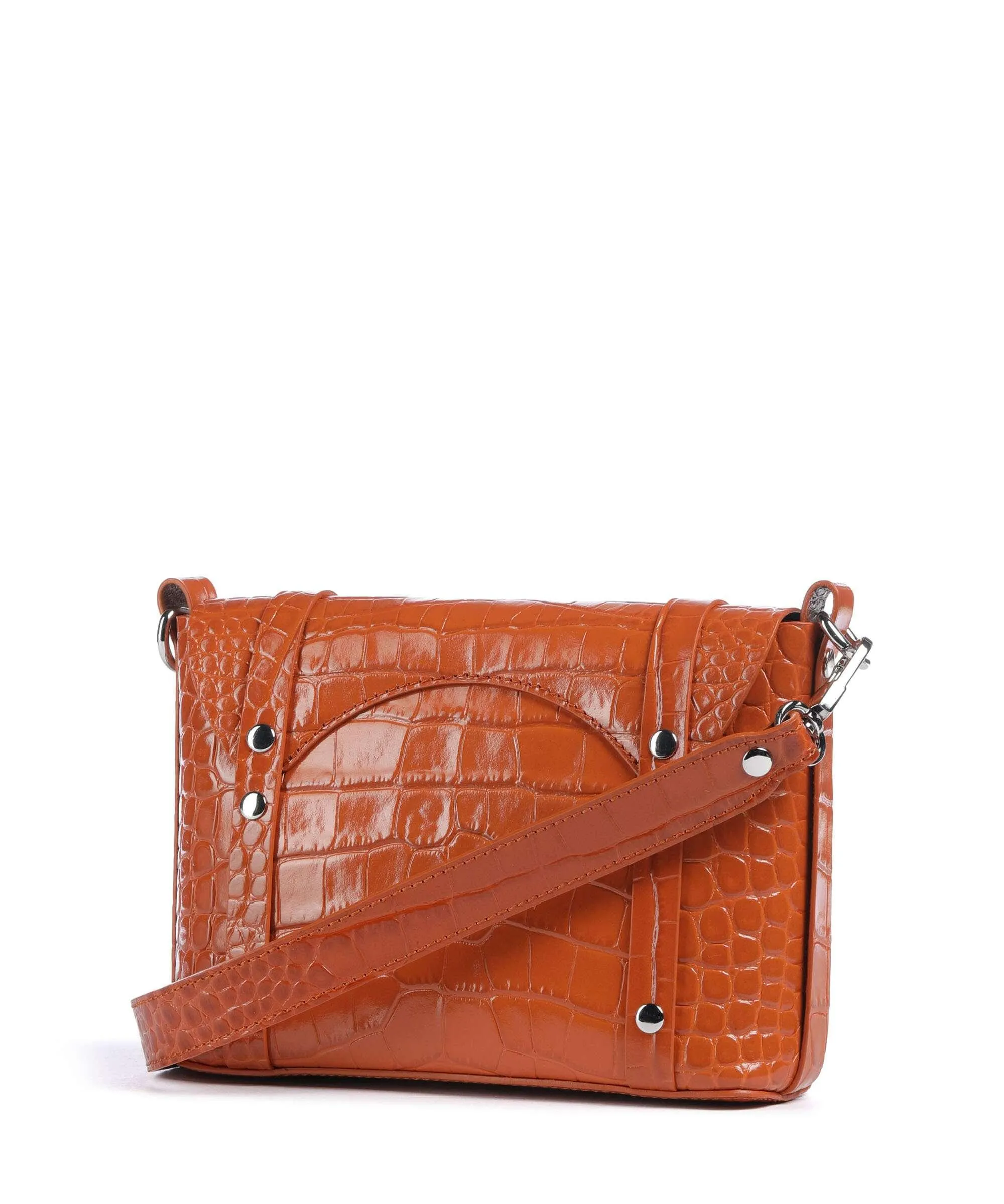  Vivienne Westwood Kim Embossed Croc Borsa a tracolla pelle di vitello goffrata ambra  