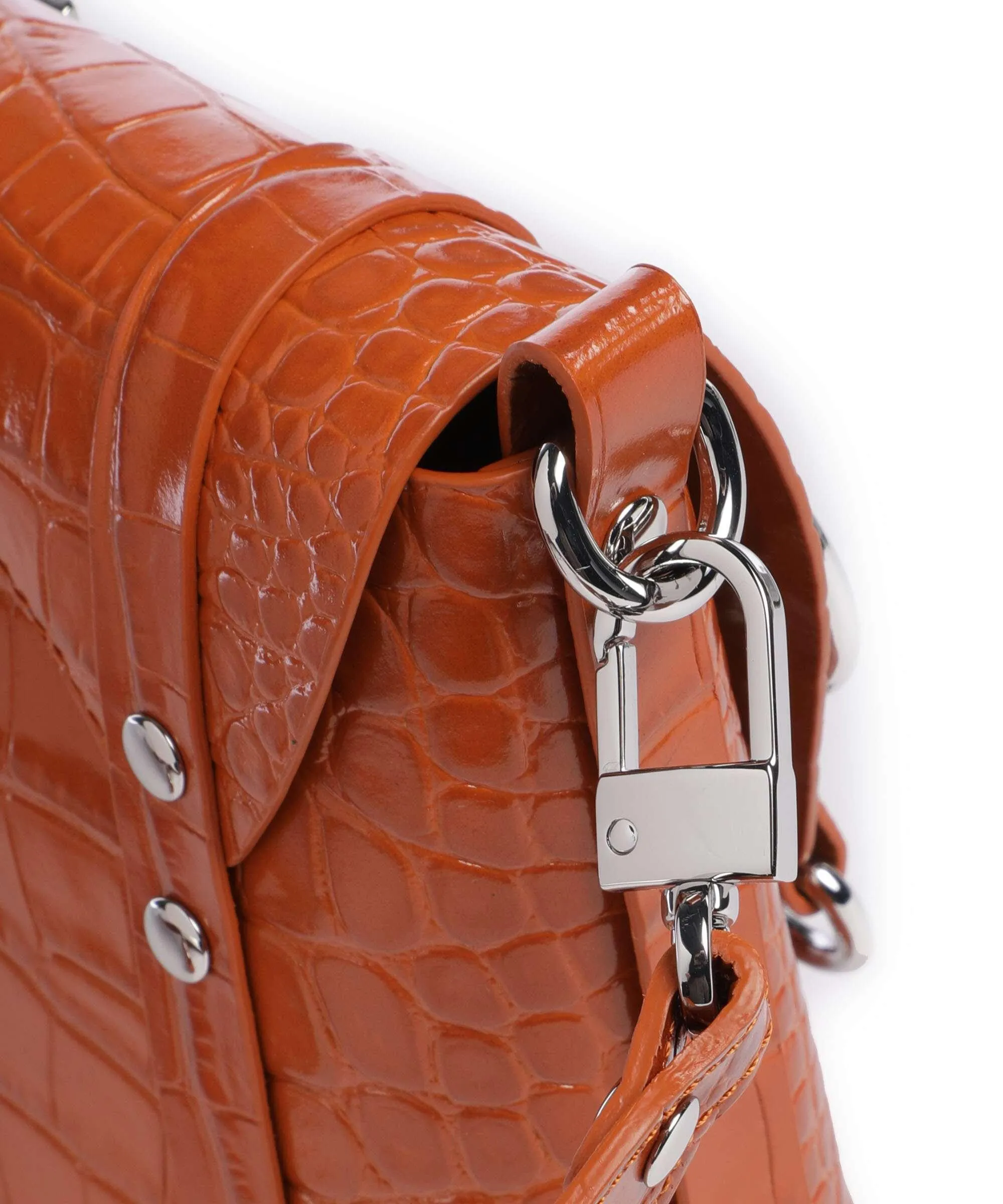  Vivienne Westwood Kim Embossed Croc Borsa a tracolla pelle di vitello goffrata ambra  
