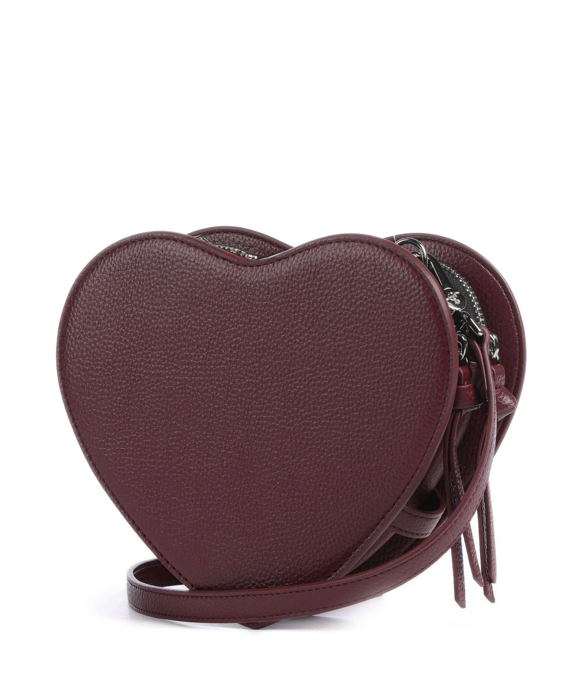  Vivienne Westwood Louise Re-Vegan Heart Borsa a tracolla pelle sintetica vino  