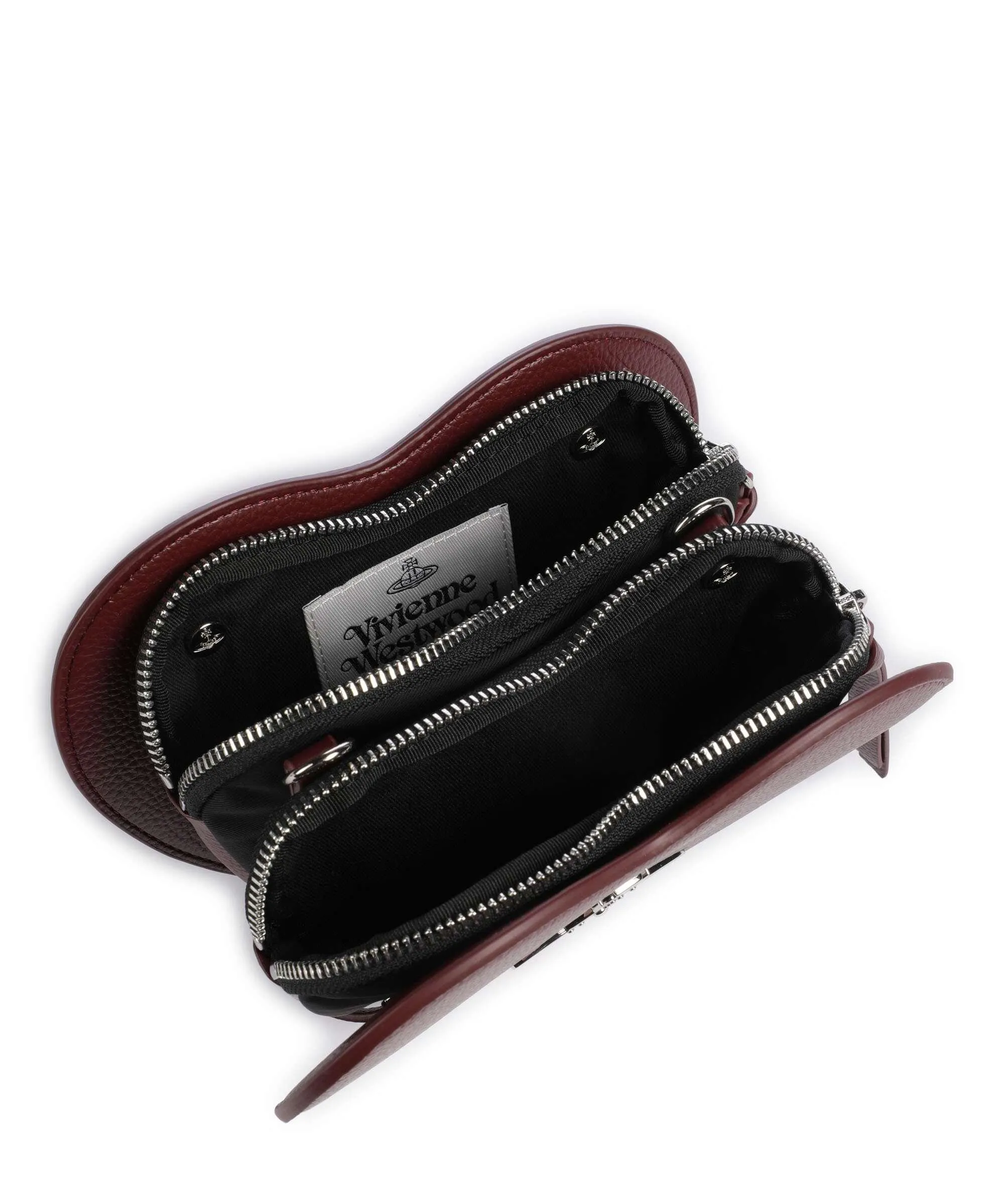  Vivienne Westwood Louise Re-Vegan Heart Borsa a tracolla pelle sintetica vino  