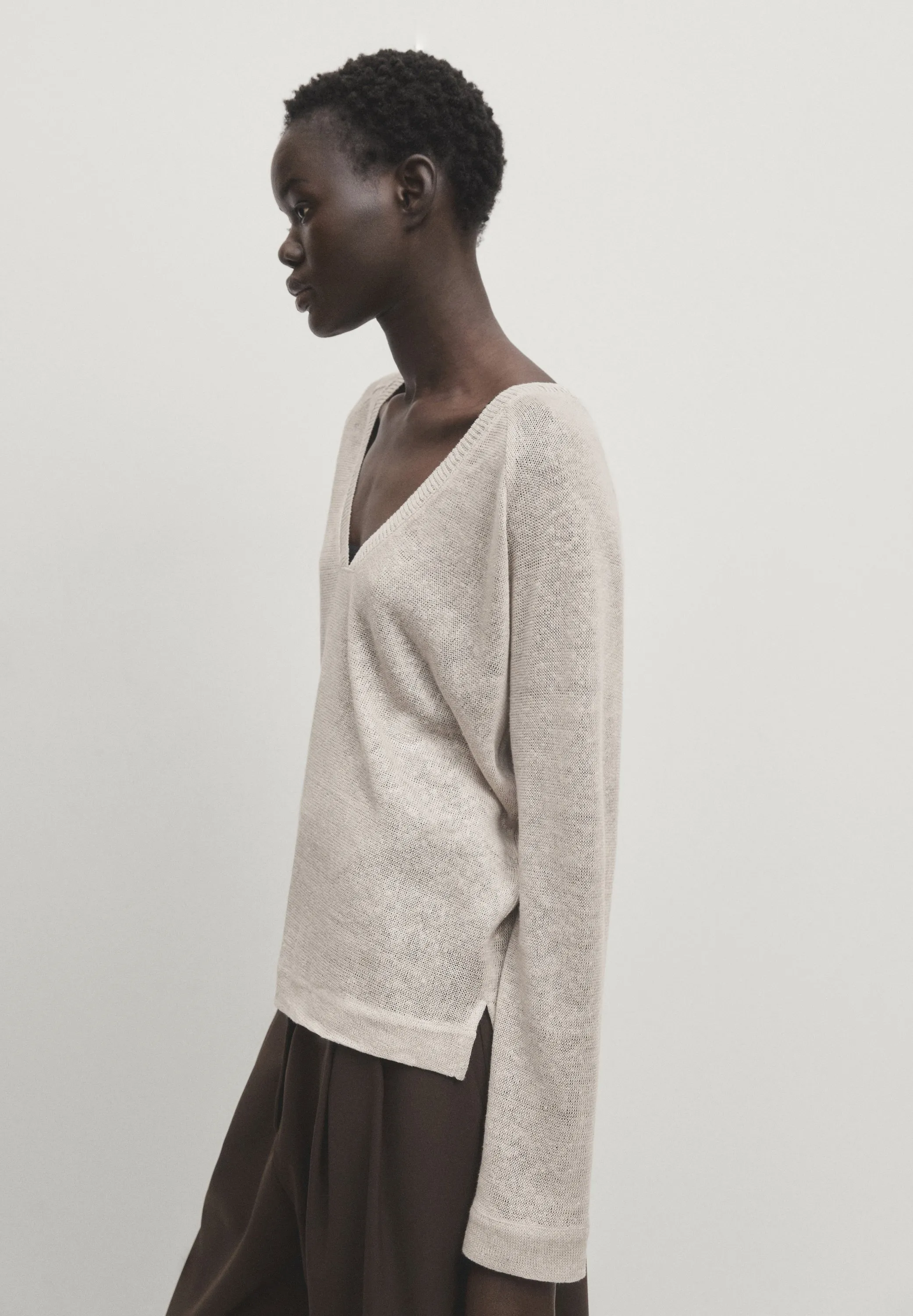 WITH V-NECK - Maglietta a manica lunga