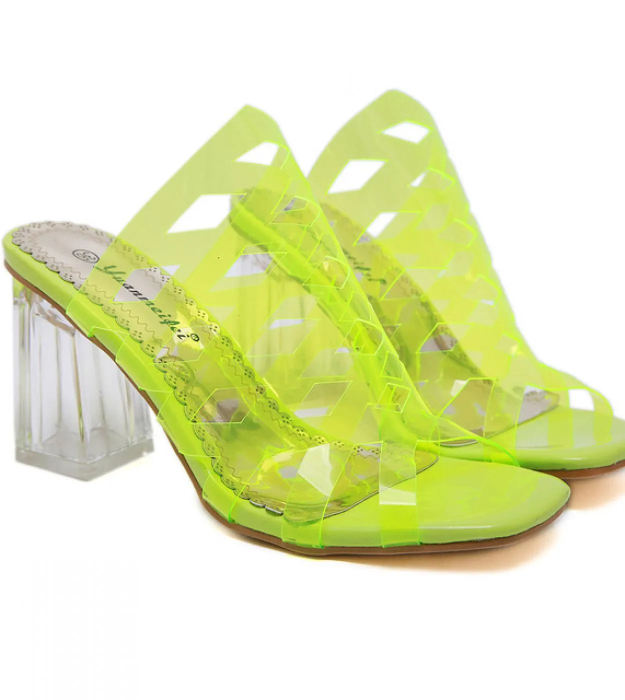 Women Party Slippers Glitter Shoes Women Slippers Square Heel Summer Shoes Fashion Thick Sole Slides Ladies Slippers  Wo