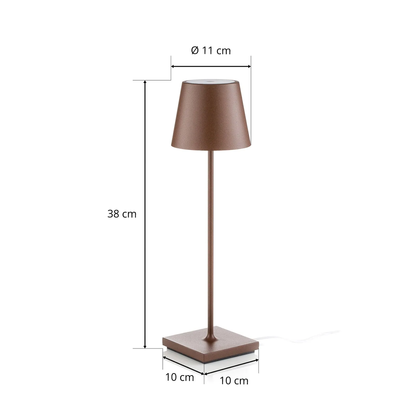 Zafferano Poldina Lampada LED da tavolo a batteria ricaricabile, opaca,
